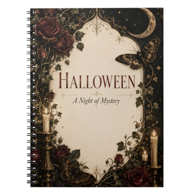 Vintage Halloween-fest Anteckningsbok (Framsidan)