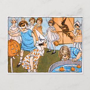 Vintage Halloween fest för barn Helg Vykort