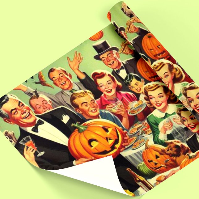 Vintage Halloween fest Illustration Presentpapper (Skapare uppladdad)