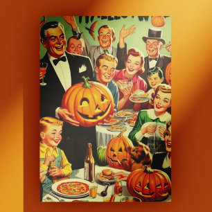 Vintage Halloween fest Illustration Vykort
