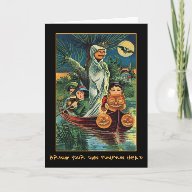 Vintage Halloween fest Inbjudan med blodig text (Framsida)