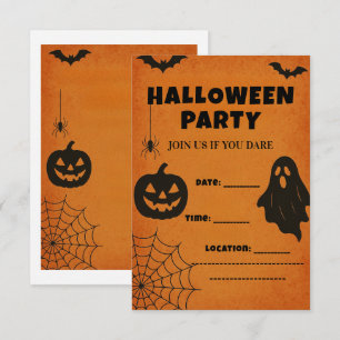 Vintage Halloween fest Inbjudan   Spooky Icons