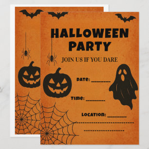 Vintage Halloween fest Inbjudan   Spooky Icons