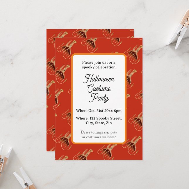 Vintage Halloween fest Inbjudningar (Fram/Back In Situ)