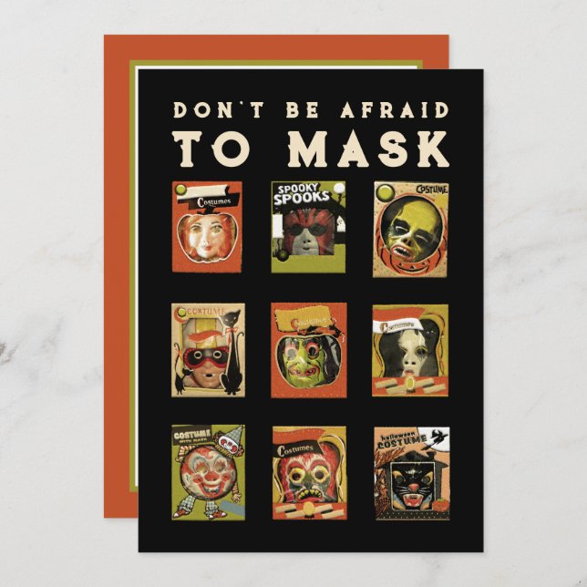 Vintage Halloween fest Inbjudningar (Fram/baksida)