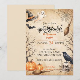 Vintage Halloween-fest Invitation Inbjudningar