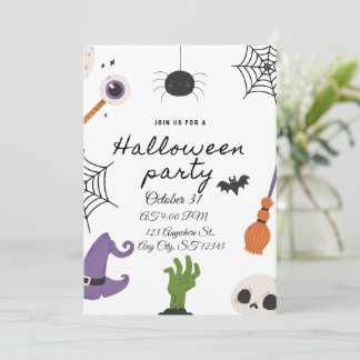 Vintage Halloween-fest Invitation Inbjudningar