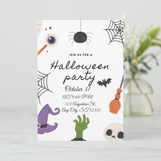 Vintage Halloween-fest Invitation Inbjudningar (Stående Fram)