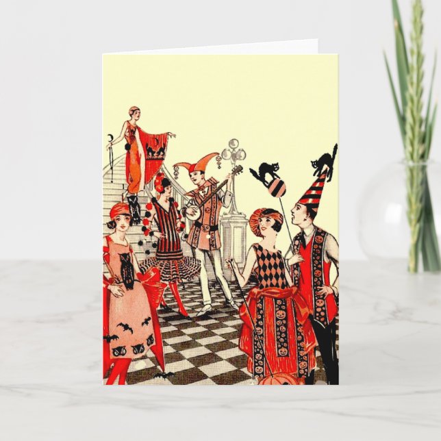 Vintage Halloween fest Kort (Framsida)