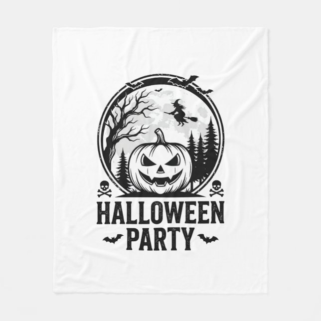 Vintage Halloween-fest Pumpa Häxa Tröja Design Fleecefilt (Framsidan)