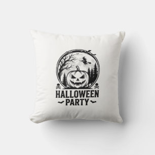 Vintage Halloween-fest Pumpa-Häxa Tröjd Design Kudde