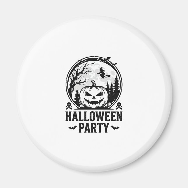 Vintage Halloween-fest Pumpa-Häxa Tröjd Design Magnet (Framsidan)
