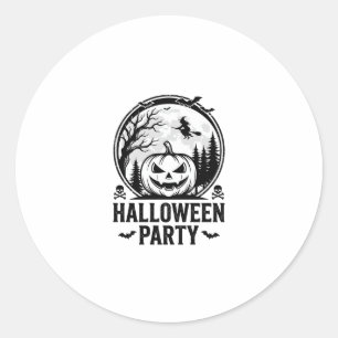 Vintage Halloween-fest Pumpa-Häxa Tröjd Design Runt Klistermärke