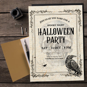 Vintage Halloween-fest Trix eller Buske Kostym Inbjudningar