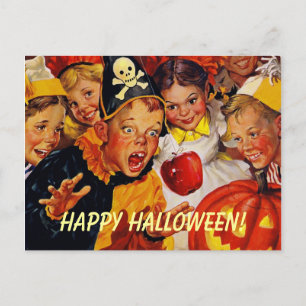 Vintage Halloween fest vykort
