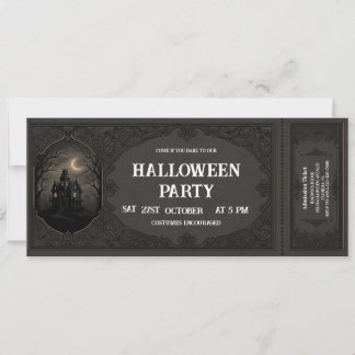 Vintage Halloween-festbiljett inbjudan