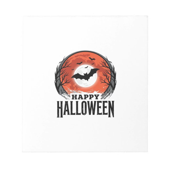 Vintage Halloween-fladdermus mån engravning design Anteckningsblock (Framsida)