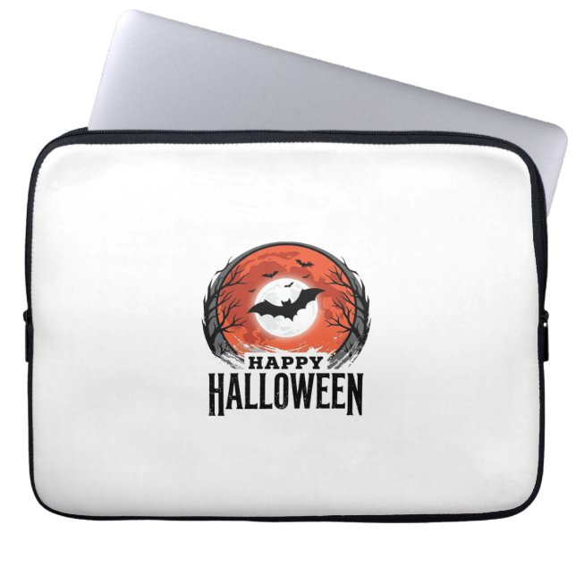Vintage Halloween-fladdermus mån engravning design Laptop Fodral (Framsidan)