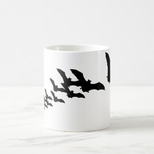 Vintage Halloween flygande svarta fladdermöss Kaffemugg