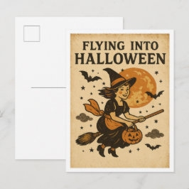 Vintage Halloween Flygande Vykort