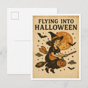 Vintage Halloween Flygande Vykort