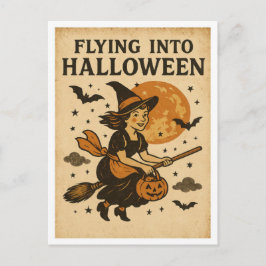 Vintage Halloween Flygande Vykort