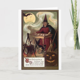 Vintage Halloween Fortune Teller Kort