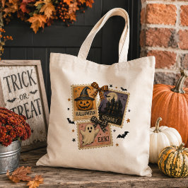 Vintage Halloween-frankostkollage Tygkasse