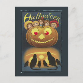 Vintage Halloween Funny Illustration Vykort