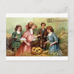 Vintage Halloween Games Vykort