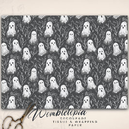 Vintage Halloween Ghost Black & White Mönster