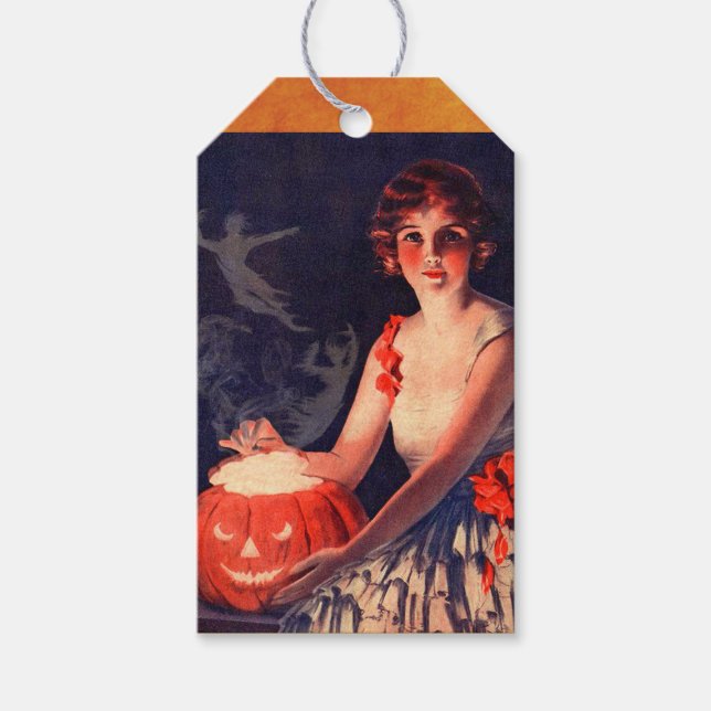 Vintage Halloween Ghost Gift-Märkre Presentetikett (Framsidan)