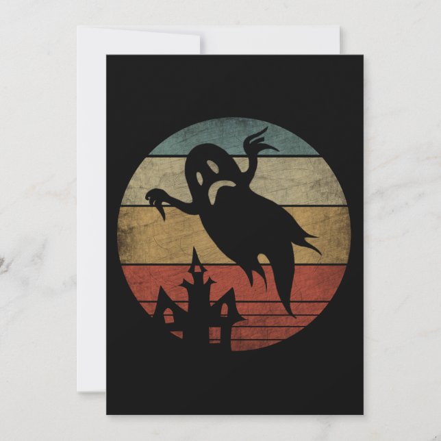 Vintage Halloween Ghost Inbjudningar (Framsida)