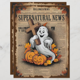 Vintage Halloween Ghost Scrapbook Papper