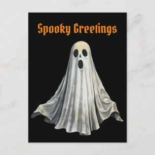 Vintage Halloween Ghost Spooky Season Vykort