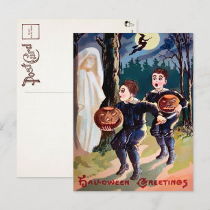 Vintage Halloween Ghost-vykort Vykort