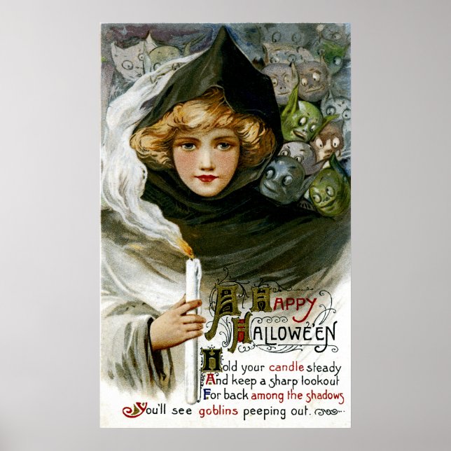 Vintage Halloween Girl Poster (Framsidan)