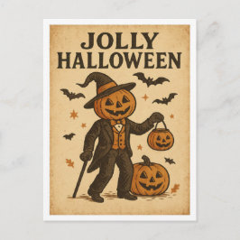 Vintage Halloween Glad Halloween Vykort