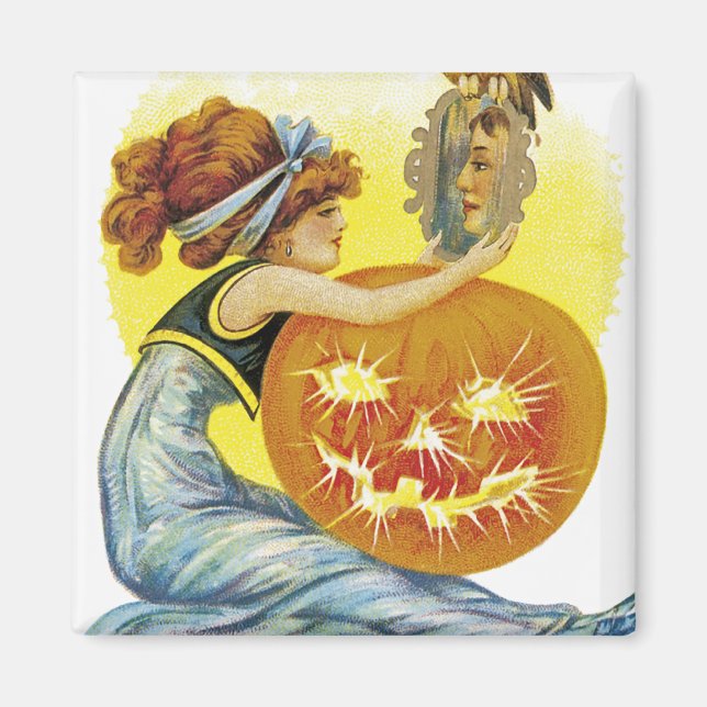 Vintage Halloween Glamor Magnet (Framsidan)