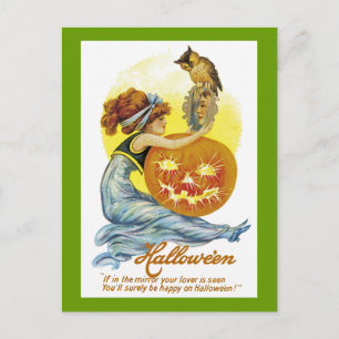 Vintage Halloween Glamor Vykort