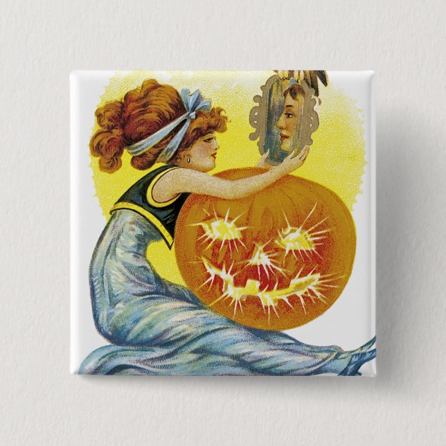 Vintage Halloween Glamour Knapp (Framsida)