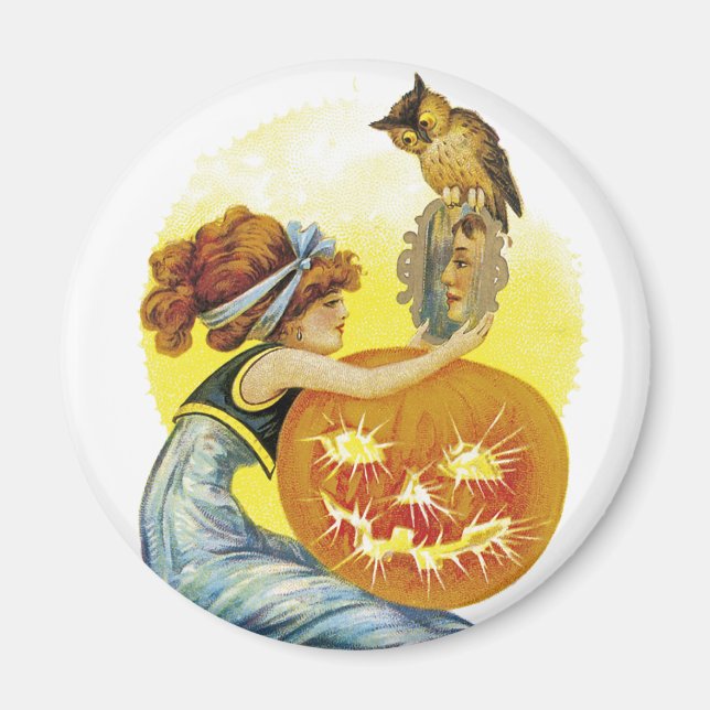 Vintage Halloween Glamour Magnet (Framsidan)
