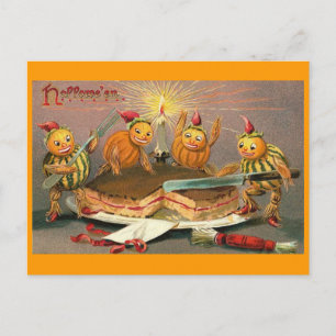Vintage Halloween Goblins Vykort