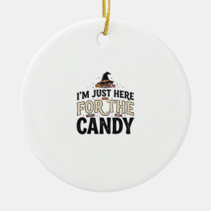 Vintage Halloween Godis Häxhatt Tröja Design_1 Julgransprydnad Keramik
