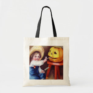 vintage Halloween-gosstrick behandlar Tygkasse