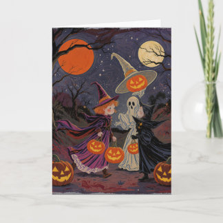 Vintage Halloween gratulationskort Helgkort