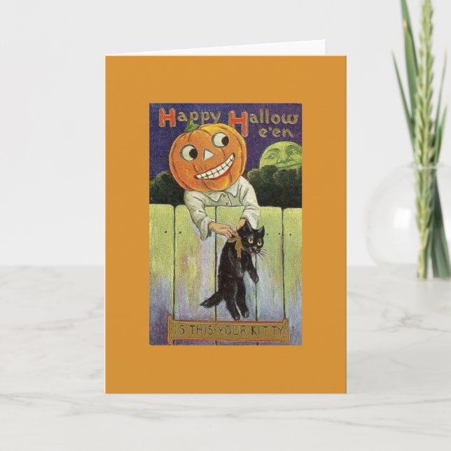 Vintage Halloween-gratulationskort Kort (Framsida)