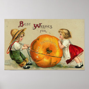 Vintage Halloween Greeting Cards Classic Poster