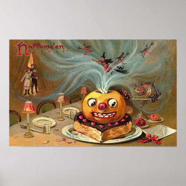 Vintage Halloween Greeting Cards Classic Poster (Framsidan)