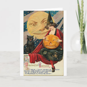 Vintage Halloween Greeting Cards Classic Poster Kort